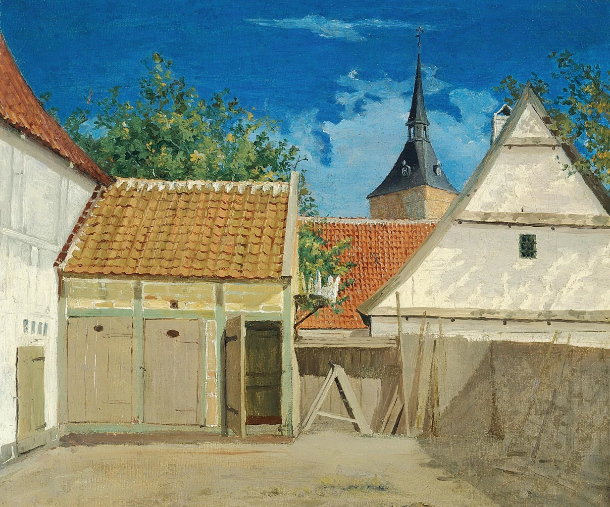 Christen Købke - L'interno di una fattoria a Odense